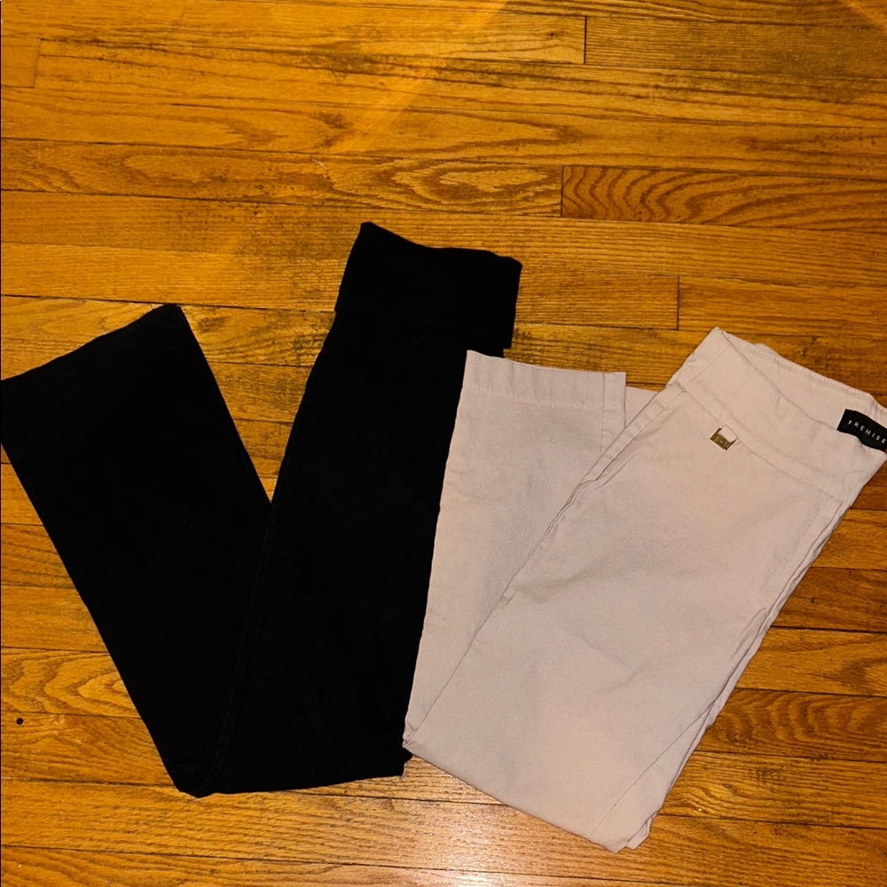 Victoria Secret black yoga pants- size XS and Beige capris size small.